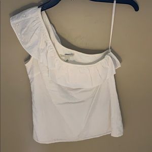 White Half Sleeve Banana Republic Top